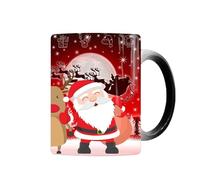 Gnaillxc Heat Sensitive Color Changing Christmas Mugs, Magic Porcelain Coffee Cups, Fun Holiday Drinking Glasses
