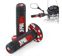 GNALIA 1 Pair of Pro Motorcycle Grips, Grips for Dirt Pit, Size 22/24 mm, Rubber Brake Handlebars, Black and Red