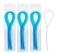GNALIA Dental Floss Threader 3 Packs of 150 Pieces, 15 cm Length - Deep Cleaner for Braces, Bridges & Implants - Blue