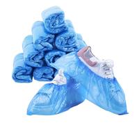 GNALIA Disposable Shoe Covers, 100 Pieces, Non-Slip Waterproof Plastic Shoes, Blue, Sizes 25-45