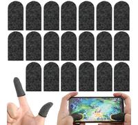 GNALIA Finger Sleeves: 20 Pieces Grey-Black 0.3 mm One Size Fits All For Touch Screens And Gaming. Breathable Fabric Anti-Sweat And Optimal Sensitivity.