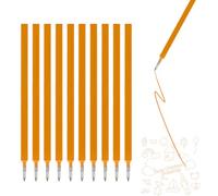 GNALIA Pack of 10 Erasable Links Pen Refills, Coloured Leads (Orange), Tip 0.7 mm, Height 13 cm, Compatible with Standard Lead Pens