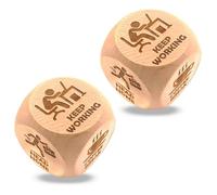 GNALIA Pack of 2 Anti-Stress Cubes, Set of 6 Fun Actions for Stress Relief, Gift for Colleagues, Students, Friends, Office Toy, 2.5 cm x 2.5 cm, Brown