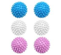 GNALIA Pack of 6 Dryer Balls, Washing Balls for Washing Machine, Reusable Dryer Balls, Tumble Dryer Balls, 6 cm, White, Blue, Pink/Purple