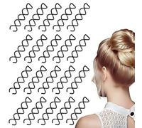 GNALIA Spin Pins, Pack of 20 Spiral Hair Clips, Rotating Hair Pins for Various Hairstyles, Hair Accessories, Colour: Black, Size: 5 cm