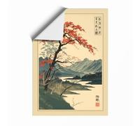Gnarled Tree by the Shore Japandi Unframed Wall Art Print A2 (59.4×42cm), Wall Decor for Living Room, Bedroom, Office & Home, Art Gift