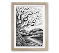 Gnarled Tree Stands Firm Rustic Framed Wall Art Print A3 (42×29.7cm) Oak, Wall Decor for Living Room, Bedroom, Office & Home, Ready to Hang, Art Gift