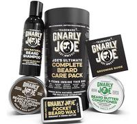 Gnarly Joe Beard Grooming Kit for Men - Complete Beard Care Gift Set with Shampoo, Conditioner, Softener, Wax & Grooming Guide - Natural Kit for Men & Male Gifts - Made in the UK