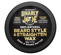 Gnarly Joe Beard Styling & Straightening Wax - 50g Beard Wax for Men Strong Hold - Natural Beard Styling Balm & Conditioner - Triple Action Beard Grooming Wax for Style, Tame & Moisture - Made in UK