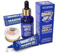 Gnarly Joe Complete Face Care Gift Pack for Men - Night Serum, Marine Gel Eye Serum & Natural Lip Balm - Anti Wrinkle Face Cream, Eye Bag Remover & Hydrating Lip Moisturiser - 100% Natural Ingredients