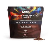 GNAW Dark Hot Chocolate Flakes - 3.5kg Real Chocolate Flakes for Luxuriously Smooth, Café-Style Hot Chocolate - Ethically Sourced, 70% Single-Origin Colombian Cocoa, Palm Oil Free, Large Bulk Pack