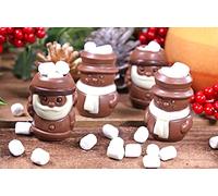 Gnaw Festive Hot Chocolate Bombes Gift Set with Mini Marshmallows - 2 Santa & 2 Snowmen Characters, Perfect Hot Chocolate Gift Set for Christmas, Secret Santa, or Stocking Filler, 4-Pack