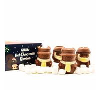 Gnaw Santa and snowman hot chocolate bomb - 4 hot chocolate melts of handcrafted santa and snowman with marshmallow toppers for hot chocolate gift set this christmas