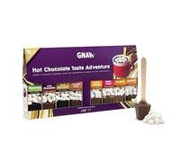 Gnaw Taste Adventure Hot Chocolate Gift Set - 8 Flavours with Hot Choc Stirrers & Marshmallows - Hot Chocolate Spoons, Chocolate Gift, Stocking Filler, Christmas Chocolate