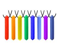 GNAWRISHING Chew Necklaces for Sensory Kids 8 Pcs Diamond Shape Sensory Chewy Toys for Autism Girl and Boy, ADHD Toddler, Adult