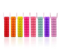 GNAWRISHING Chew Necklaces for Sensory Kids 8 Pcs Sensory Chewy Toys for Autism Girl, ADHD Toddler, Adult(8Pcs Brick Shape for Girl)