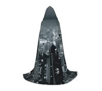 Gnbmvcc Aerial Night Of View Hong Kong Halloween Hooded Cape Witch Adult/Kids Fancy Dress Costume For Masquerade, Halloween, Family Party