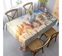 Gnbmvcc Beautiful Landscape Trees Snow Flakes Rectangular Tablecloth 35x55in. (90x140cm) Kitchen Table Cover For Outdoor Garden Table.