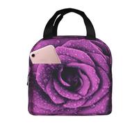 Gnbmvcc Blooming Rose Flower Aluminum Foil Insulated Lunch Bag for Men and Women, Adult Handbag Box Container