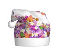Gnbmvcc Butterflies Narcissus Flowers Adult Christmas Hats, Unisex Comfortable Christmas Costumes And New Year'S Festive Parties