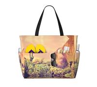 Gnbmvcc Cactus At Sunset Poster Women'S Oversized Beach Bag, Zipper Women'S Handbag. Travel, Shopping. Travel. Swimming Pool