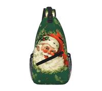 Gnbmvcc Christmas Holiday Santa Claus Wreath Men'S And Women'S Diagonal Chest Bag Shoulder Bag Travel Hiking Leisure Backpack