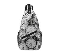 Gnbmvcc Clock Art Chest Bag Shoulder Bag For Men Water Resistant Crossbody Bag For Runner Hiking Cycling Travelling