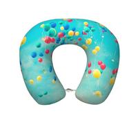 Gnbmvcc Colorful Balloons Blue Sky Memory Foam Travel Neck Pillow Car Office Essential Flight Pillows For A Long Hauls Sleeping Rest