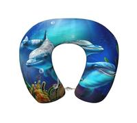 Gnbmvcc Cute Dolphin Memory Foam Travel Neck Pillow Car Office Essential Flight Pillows For A Long Hauls Sleeping Rest