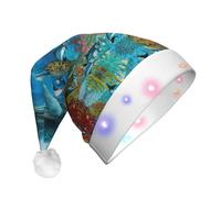 Gnbmvcc Dolphins Sea Turtle Shark Octopus Coral Reef Unisex Christmas Party Hat Classic Christmas Festive Holiday Gifts,Christmas Home Decor