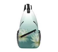 Gnbmvcc Dragonfly With Water Lily Chest Bag Shoulder Bag For Men Water Resistant Crossbody Bag For Runner Hiking Cycling Travelling
