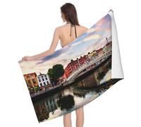 Gnbmvcc Dublin Ireland Ha Penny Bridge River Microfiber Absorbent Bath Towel Highly Absorbent, Soft Feel Perfect For Daily Use Quick Dry(80 X 130cm)
