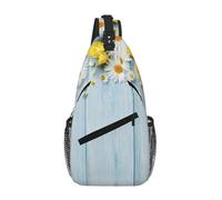 Gnbmvcc Elegant Spring Daisy Flowers Chest Bag Shoulder Bag For Men Water Resistant Crossbody Bag For Runner Hiking Cycling Travelling