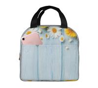 Gnbmvcc Elegant Spring Daisy Flowers Hand-Held Thickened Insulation Bento Baginsulated Lunch Bag for Work Adult Cool Tote Box