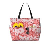 Gnbmvcc Flamingo Women'S Oversized Beach Bag, Zipper Women'S Handbag. Travel, Shopping. Travel. Swimming Pool