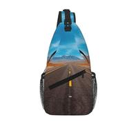 Gnbmvcc Freeway Highway Road In The Desert Chest Bag Shoulder Bag For Men Water Resistant Crossbody Bag For Runner Hiking Cycling Travelling