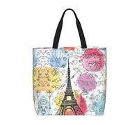Gnbmvcc French Paris Tour Eiffel Tower Large-Capacity Personalized Handbag, Suitable For Women, School, Work, Shopping And Travel.