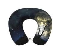Gnbmvcc Galaxy Moon Memory Foam Travel Neck Pillow Car Office Essential Flight Pillows For A Long Hauls Sleeping Rest