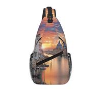 Gnbmvcc Grand Canal Chest Bag Shoulder Bag For Men Water Resistant Crossbody Bag For Runner Hiking Cycling Travelling
