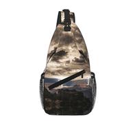 Gnbmvcc Grand Canyon Dark Cloud Chest Bag Shoulder Bag For Men Water Resistant Crossbody Bag For Runner Hiking Cycling Travelling