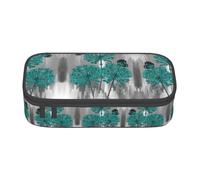 Gnbmvcc Gray Teal Flower Butterfly 1 Multifunctional Stationery Bag Storage Bag. Can Store Stationery, Cosmetics, Office Supplies.