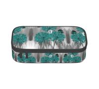 Gnbmvcc Gray Teal Flower Butterfly Multifunctional Stationery Bag Storage Bag. Can Store Stationery, Cosmetics, Office Supplies.