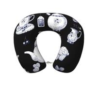 Gnbmvcc Hand Drawn Teapots And Cups Memory Foam Travel Neck Pillow Car Office Essential Flight Pillows For A Long Hauls Sleeping Rest