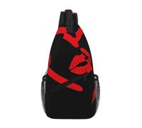 Gnbmvcc Heart Drawn In Lipstick Chest Bag Shoulder Bag For Men Water Resistant Crossbody Bag For Runner Hiking Cycling Travelling