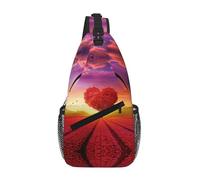 Gnbmvcc Heart Shaped Flower Chest Bag Shoulder Bag For Men Water Resistant Crossbody Bag For Runner Hiking Cycling Travelling