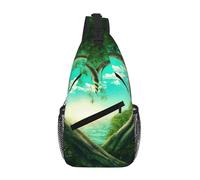 Gnbmvcc Heart Tree Chest Bag Shoulder Bag For Men Water Resistant Crossbody Bag For Runner Hiking Cycling Travelling