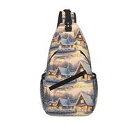 Gnbmvcc House In Snow Men'S And Women'S Diagonal Chest Bag Shoulder Bag Travel Hiking Leisure Backpack