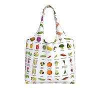 Gnbmvcc Introduction Of Various Vegetables One-Shoulder Commuting Canvas Bag, Color Environmental Protection Handbag Can Be Reused, Super Durable And Washable.