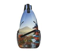 Gnbmvcc Japan Mount Fuji Landscape Chest Bag Shoulder Bag For Men Water Resistant Crossbody Bag For Runner Hiking Cycling Travelling