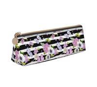 Gnbmvcc Leather Pencil Case Slim Design Pen Bag with Metallic Zipper Pocket Size for Or Student Office College Middle School